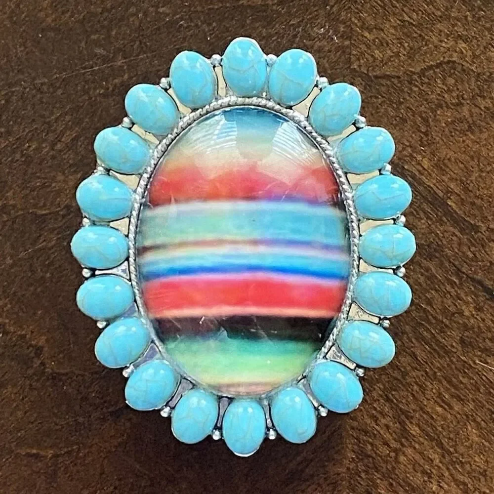 Western Serape Turquoise Phone Grip Womens On The Go Boho Grip Accessory New